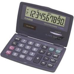 [SL-210TE] Casio SL-210TE Calculadora de Bolsillo 10 Digitos Tipo Plegable - Pantalla Extra Grande - Alimentacion Solar y Pila - Color Gris Oscuro