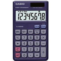 [SL-300VERA] Casio SL-300VERA Calculadora de Bolsillo - Pantalla LC Extragrande de 8 Digitos - Funcion Conversor de Euros - Color Azul Oscuro