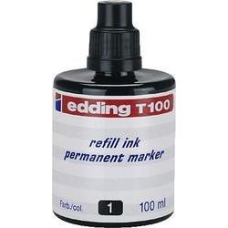 [T100-001] Edding T100 Bote de Recarga para Rotulador Permanente - Capacidad 100ml - Color Negro