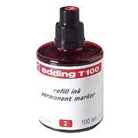[T100-002] Edding T100 Bote de Recarga para Rotulador Permanente - Capacidad 100ml - Color Rojo