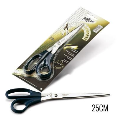 [T25] Faibo Tijeras de Oficina 25cm - Acero Inoxidable - Empuñadura Ergonomica - Punta Roma - Color Verde Oscuro