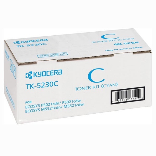 [TK5230C] Kyocera TK5230 Cyan Cartucho de Toner Original - 1T02R9CNL0/TK5230C