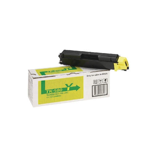 [TK580Y] Kyocera TK580 Amarillo Cartucho de Toner Original - 1T02KTANL0/TK580Y