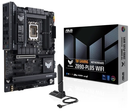 [TUF GAMING Z890-PLUS WIFI] Asus TUF Gaming Z890-PLUS WIFI Placa Base LGA 1851 - WiFi, Bluetooth, HDMI, DisplayPort, 4x DDR5, 4x SATA III, M.2, PCIe 4.0 y 5.0, USB 2.0, 3.2, USB-C, RJ-45