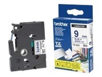 [TZE223] Brother TZe223 Cinta Laminada Original de Etiquetas - Texto azul sobre fondo blanco - Ancho 9mm x 8 metros