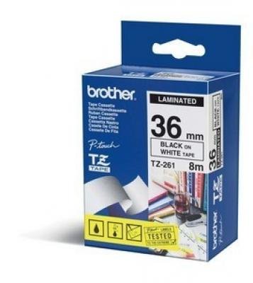 [TZE261] Brother TZe261 Cinta Laminada Original de Etiquetas - Texto negro sobre fondo blanco - Ancho 36mm x 8 metros