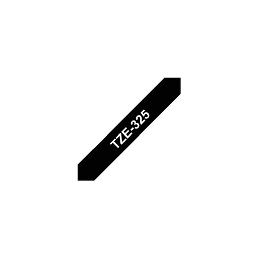 [TZE325] Brother TZe325 Cinta Laminada Original de Etiquetas - Texto blanco sobre fondo negro - Ancho 9mm x 8 metros