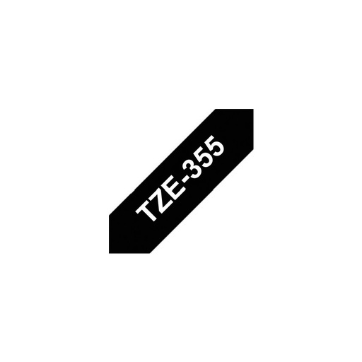 [TZE355] Brother TZe355 Cinta Laminada Original de Etiquetas - Texto blanco sobre fondo negro - Ancho 24mm x 8 metros