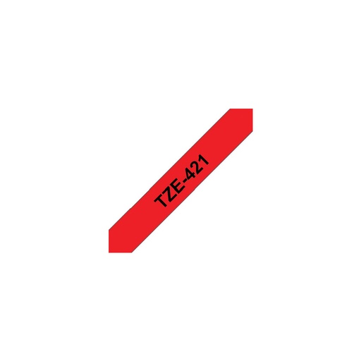 [TZE421] Brother TZe421 Cinta Laminada Original de Etiquetas - Texto negro sobre fondo rojo - Ancho 9mm x 8 metros