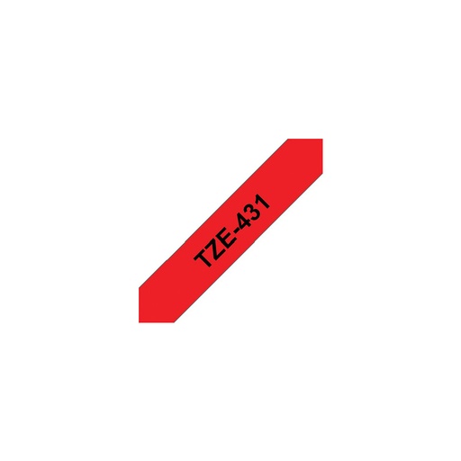 [TZE431] Brother TZe431 Cinta Laminada Original de Etiquetas - Texto negro sobre fondo rojo - Ancho 12mm x 8 metros