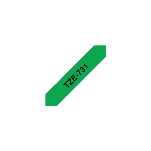 [TZE731] Brother TZe731 Cinta Laminada Original de Etiquetas - Texto negro sobre fondo verde - Ancho 12mm x 8 metros