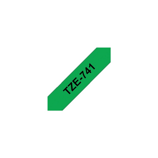 [TZE741] Brother TZe741 Cinta Laminada Original de Etiquetas - Texto negro sobre fondo verde - Ancho 18mm x 8 metros
