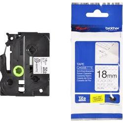 [TZeSE4] Brother TZeSE4 Cinta Laminada de Seguridad Original de Etiquetas - Texto negro sobre fondo blanco - Ancho 18mm x 8 metros