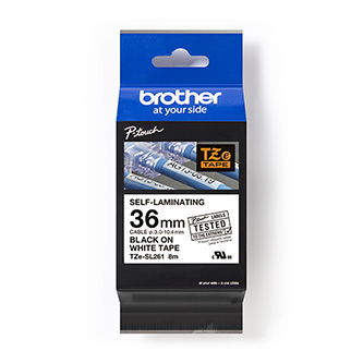 [TZESL261] Brother TZeSL261 Cinta Autolaminada Original - Texto Negro sobre Fondo Blanco - Ancho 36mm x 8 metros
