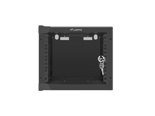 [WF10-2304-10B] Lanberg WF10 Armario Rack 10" Mural 4U - Medidas 280x310x247 - Puerta de Cristal - Cerradura de Seguridad - Color Negro