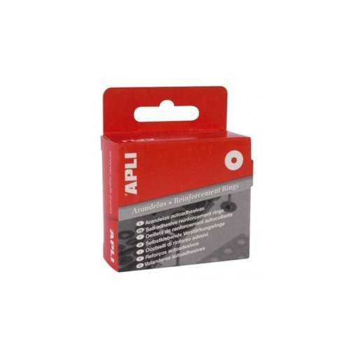 [00116] Apli Caja 200 de Arandelas de Refuerzo Ø13mm - Alta Resistencia a Tirones y Rozaduras - Ideal para Escuela, Oficina y Hogar - Color Transparente
