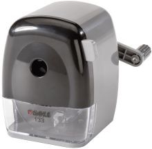 [00133-21281] Dahle 133 Afilalapices de Manivela - Para Lapices de 8 a 11,5mm Ø - Fresa de Acero - Forma de Punta Ajustable - Gran Deposito - Color Gris/Negro