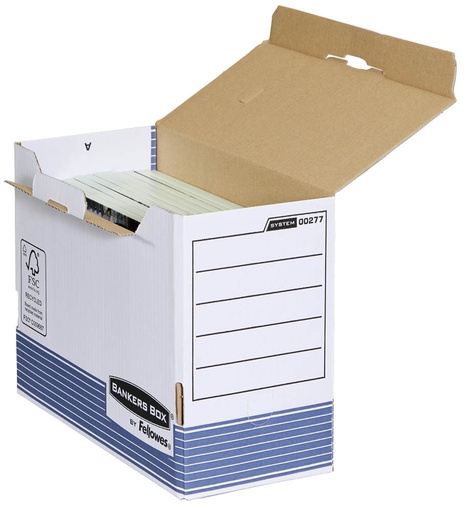[0027701] Fellowes Bankers Box Caja de Archivo Definitivo 150mm A4 - Montaje Automatico Fastfold - Carton Reciclado Certificacion FSC