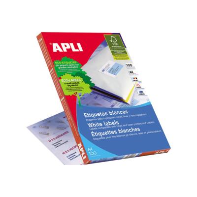 [01275] Apli Etiquetas Permanentes Blancas 105 x 40 mm - 100 Hojas
