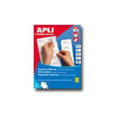 [01276] Apli Pack de 2.100 Etiquetas Rectangulares 70x42.4mm - 100 Hojas por 21 Etiquetas - Adhesivo Permanente - Cantos Rectos - Color Blanco