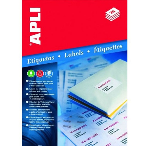 [01284] Apli Etiquetas Permanentes Blancas 52.5 x 21.2 mm - 100 Hojas