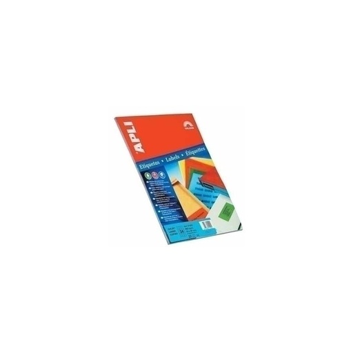 [01591] Apli Pack de 480 Etiquetas Rectangulares 70x37mm - 20 Hojas por 24 Etiquetas - Adhesivo Permanente - Cantos Rectos - Color Amarillo