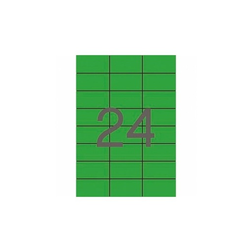 [01594] Apli Etiquetas Verdes Permanentes 70.0 x 37.0mm 20 Hojas