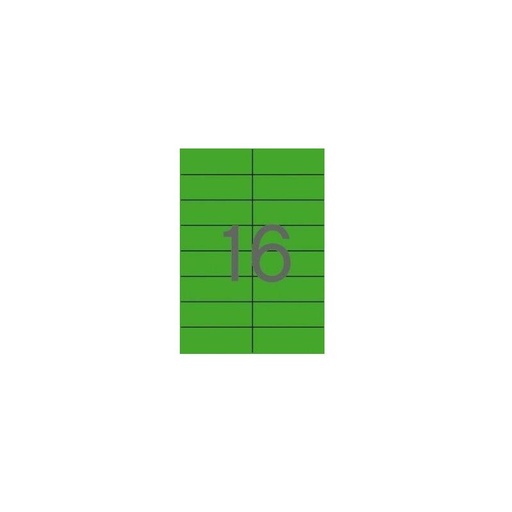 [01598] Apli Etiquetas Verdes Permanentes 105.0 x 37.0mm 20 Hojas