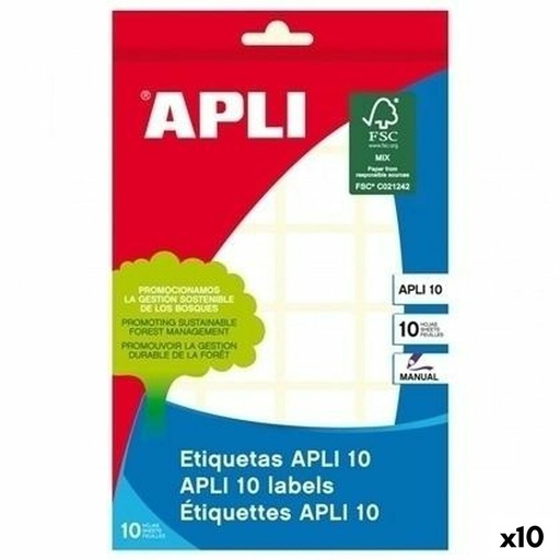 [01658] Apli Etiquetas 10 Blancas 50.0 x 149.0mm 10 Hojas