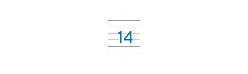 [01795] Apli Pack de 7.000 Etiquetas Rectangulares 105x42,4mm - 500 Hojas por 14 Etiquetas - Adhesivo Permanente - Cantos Rectos - Color Blanco