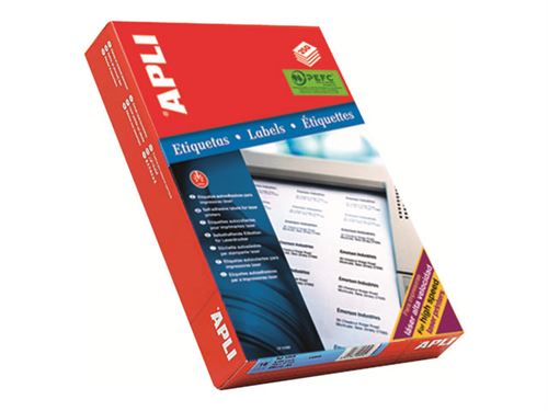 [02519] Apli Etiquetas Blancas Permanentes para Laser 70.0 x 35.0mm 250 Hojas