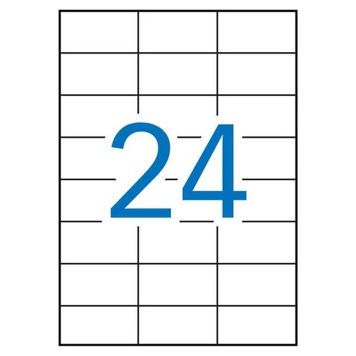 [02520] Apli Etiquetas Blancas Permanentes para Laser 70.0 x 37.0mm 250 Hojas