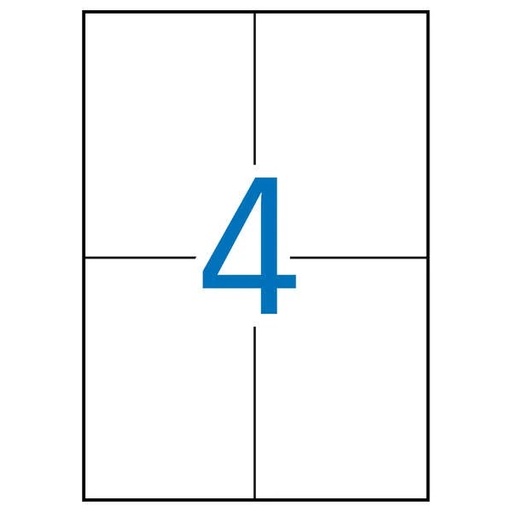 [02528] Apli Etiquetas Blancas Permanentes para Laser 105.0 x 148.0mm 250 Hojas