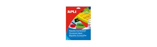 [02869] Apli Etiquetas Verde Fluorescente Permanentes Ø 60.0mm 20 Hojas
