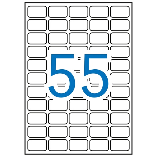 [03051] Apli Etiquetas Blancas Removibles 36.8 x 23.8mm 100 Hojas