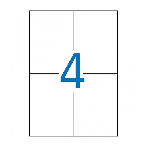 [03058] Apli Pack de 400 Etiquetas Removibles 105x148mm - 100 Hojas x 4 Etiquetas - Cantos Rectos - Permite Retirar sin Dejar Rastro - Color Blanco
