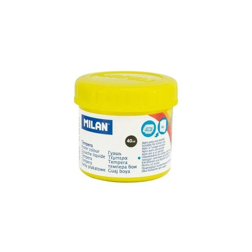 [0322006] Milan Bote de Tempera 40ml - Secado Rapido - Mezclable - Color Amarillo