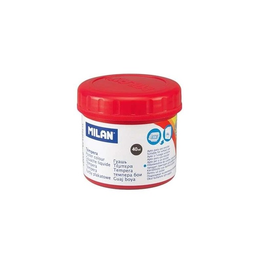 [0323006] Milan Bote de Tempera 40ml - Secado Rapido - Mezclable - Color Rojo Bermellon