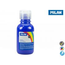[03450] Milan Botella de Tempera 125ml - Tapon Dosificador - Secado Rapido - Mezclable - Color Azul Marino