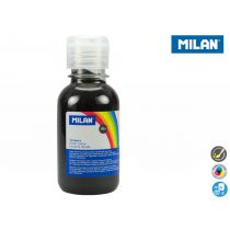 [03480] Milan Botella de Tempera 125ml - Tapon Dosificador - Secado Rapido - Mezclable - Color Negro