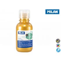 [03492] Milan Botella de Tempera 125ml - Tapon Dosificador - Secado Rapido - Mezclable - Color Oro