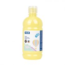 [03620P] Milan Botella de Tempera 500ml - Tapon Dosificador - Secado Rapido - Mezclable - Color Amarillo Pastel