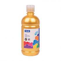 [03692] Milan Botella de Tempera 500ml - Tapon Dosificador - Secado Rapido - Mezclable - Color Oro