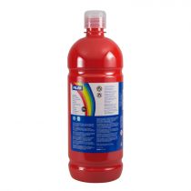 [03830] Milan Botella de Tempera 1000ml - Tapon Dosificador - Secado Rapido - Mezclable - Color Rojo