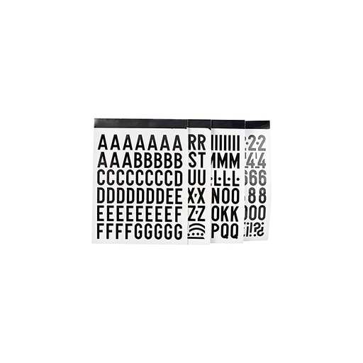 [04425] Apli Letras Adhesivas de Palo Mayusculas - Altura 25mm - Color Negro - Pack de 4 Hojas con 209 Letras