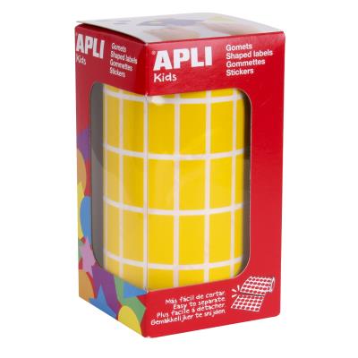 [04883] Apli Gomets Rectangulares Amarillos - 20x10mm - 59 Hojas Pretroqueladas - 3540 Unidades por Rollo - Ideal para Escuelas y Talleres Infantiles - Cumple Normas EN-71 y FSC
