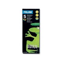 [0612305] Milan Pack de 5 Rotuladores - Punta Conica 5mm - Tinta al Agua - Lavable - Colores Surtidos