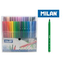 [06CT30] Milan Pack de 30 Rotuladores - Punta Fina de 2mm - Tinta al Agua - Lavable - Colores Surtidos