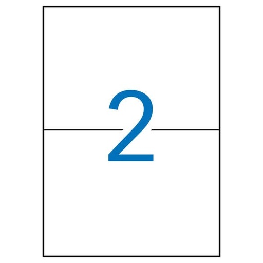 [07107] Apli Pack de 30 Etiquetas Rectangulares 105x148mm - 15 Hojas por 2 Etiquetas - Adhesivo Permanente - Cantos Rectos - Color Blanco