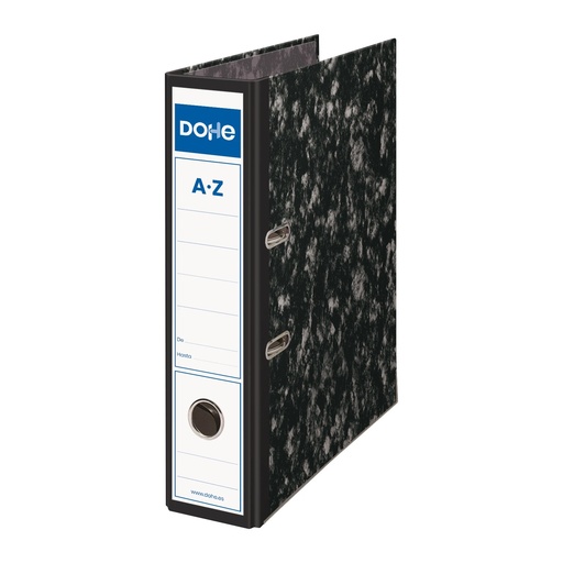 [09120] Dohe Archinovo Archivador de Palanca con Rado - Carton - Formato Folio - Lomo Ancho - Cantoneras Metalicas - Color Negro Jaspeado